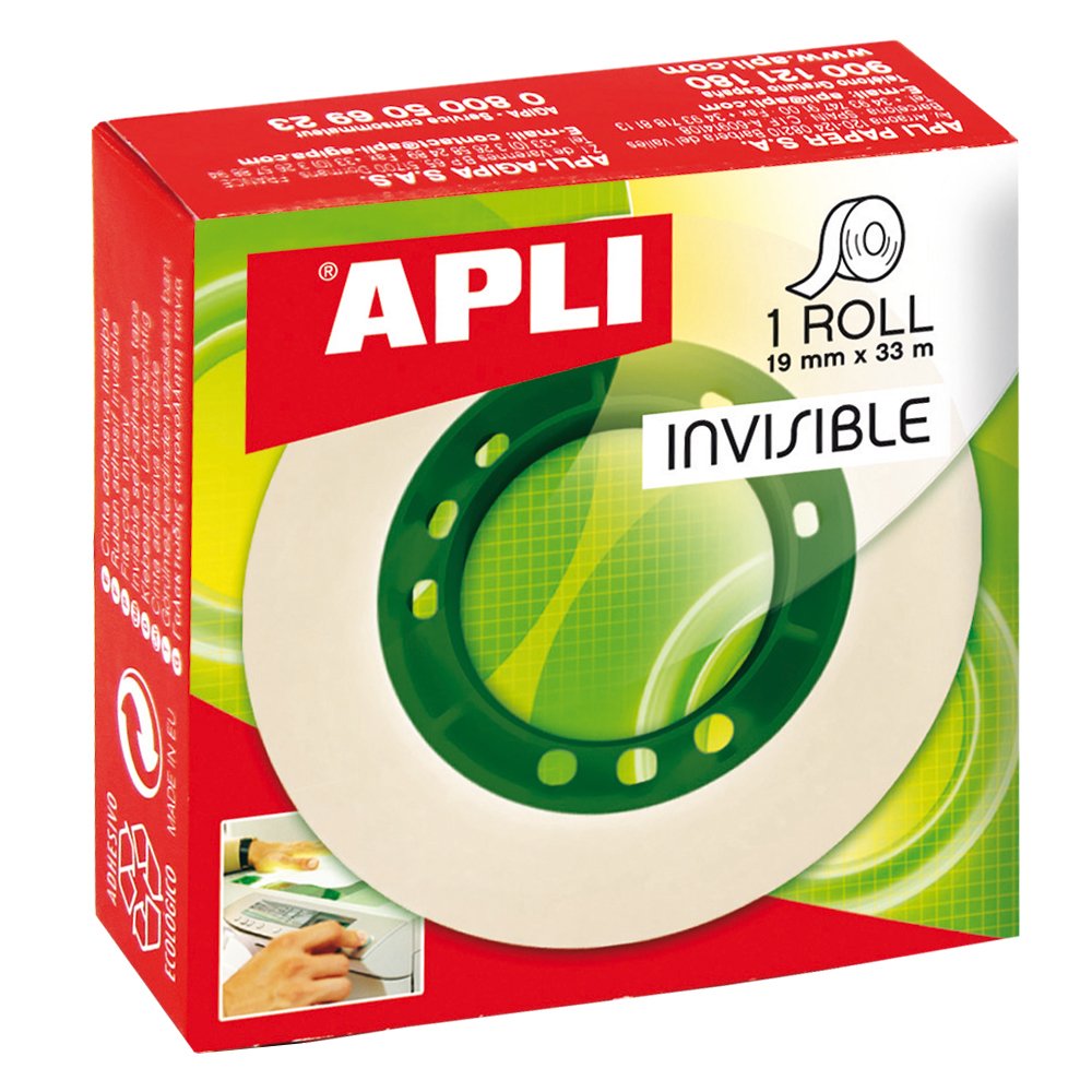 Banda adeziva Apli Invisible, 19 mm x 33 m Banda adeziva Apli Invisible, 19 mm x 33 m